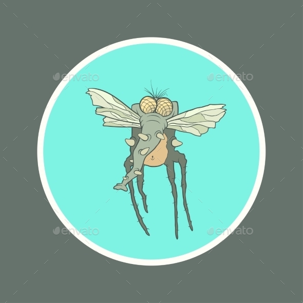 GraphicRiver Illustration Monster Fly With Long Legs Wings 11548794 GraphicRiver Illustration Monster Fly With Long Legs Wings 11548794