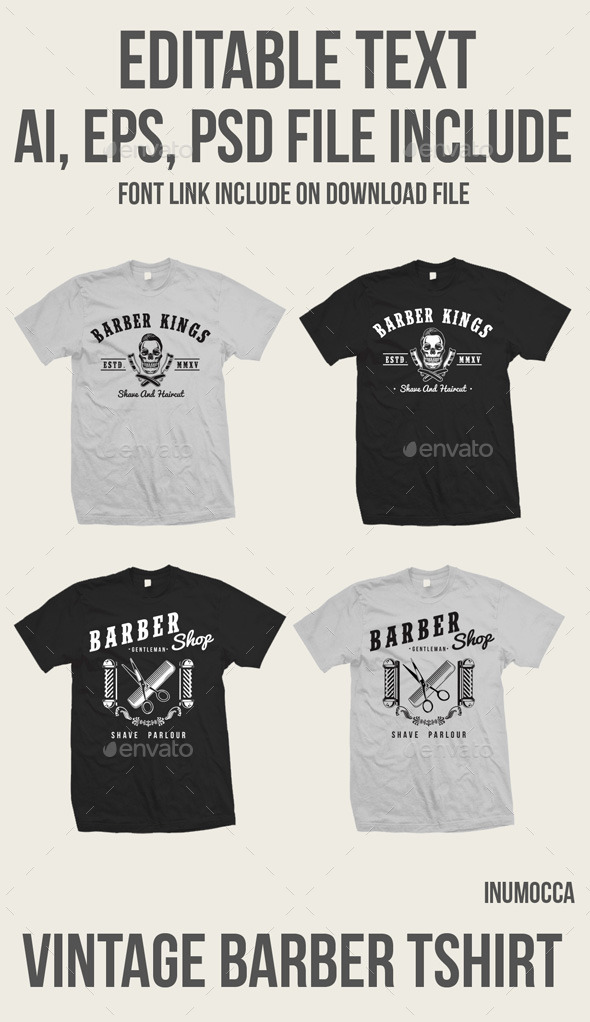 GraphicRiver Barber Tshirt 11493987 GraphicRiver Barber Tshirt 11493987