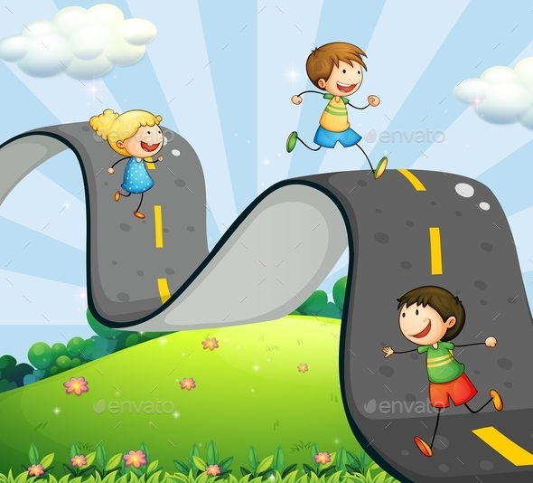 GraphicRiver Children and Road 11550056 GraphicRiver Children and Road 11550056