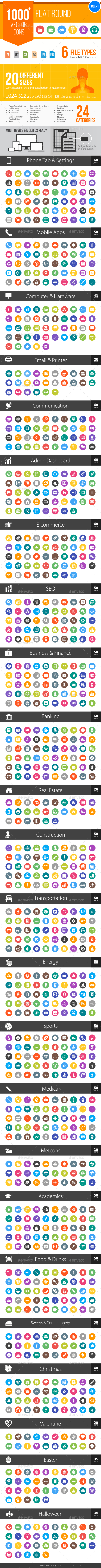 GraphicRiver 1000& Flat Round Vector Icons 11551343 GraphicRiver 1000& Flat Round Vector Icons 11551343