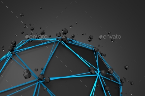 GraphicRiver Rendering Of Black Sphere With Chaotic Structure 11554240 GraphicRiver Rendering Of Black Sphere With Chaotic Structure 11554240