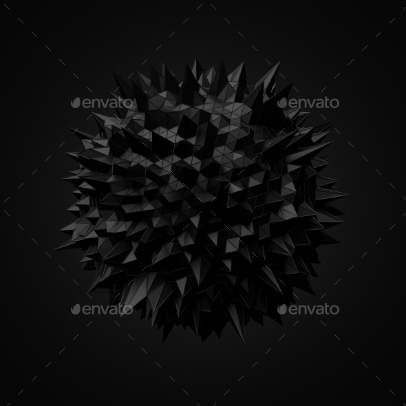 GraphicRiver Abstract Black Sphere With Chaotic Structure 11554333 GraphicRiver Abstract Black Sphere With Chaotic Structure 11554333