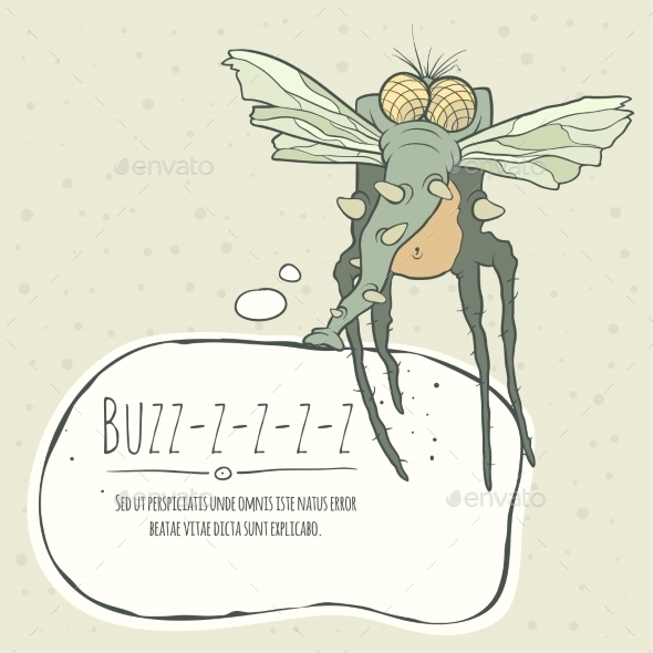 GraphicRiver Illustration Monster Fly With Long Legs Wings 11556346 GraphicRiver Illustration Monster Fly With Long Legs Wings 11556346