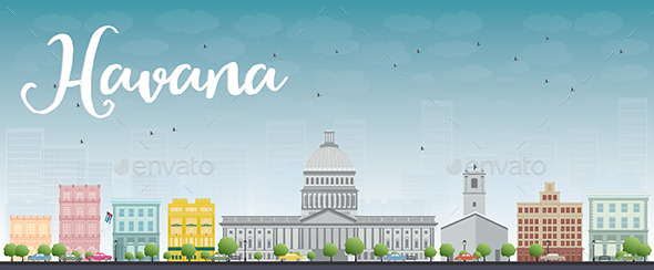 GraphicRiver Havana Skyline with Color Building and Blue Sky 11556874 GraphicRiver Havana Skyline with Color Building and Blue Sky 11556874