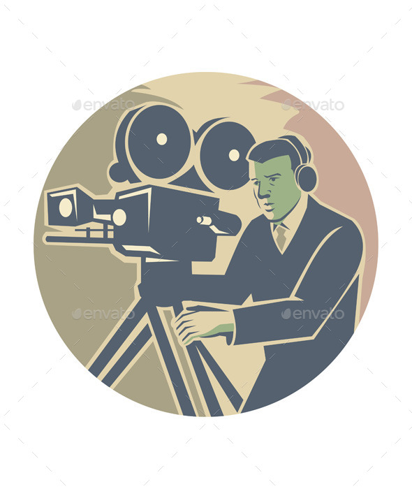 GraphicRiver Cameraman Moviemaker Vintage Camera Retro 11557225 GraphicRiver Cameraman Moviemaker Vintage Camera Retro 11557225