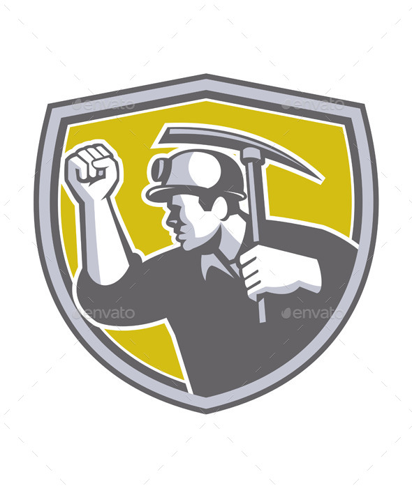 GraphicRiver Coal Miner Clenched Fist Pick Axe Shield Retro 11557239 GraphicRiver Coal Miner Clenched Fist Pick Axe Shield Retro 11557239