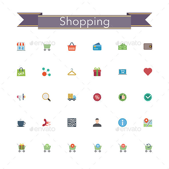 GraphicRiver Shopping Flat Icons 11557516 GraphicRiver Shopping Flat Icons 11557516