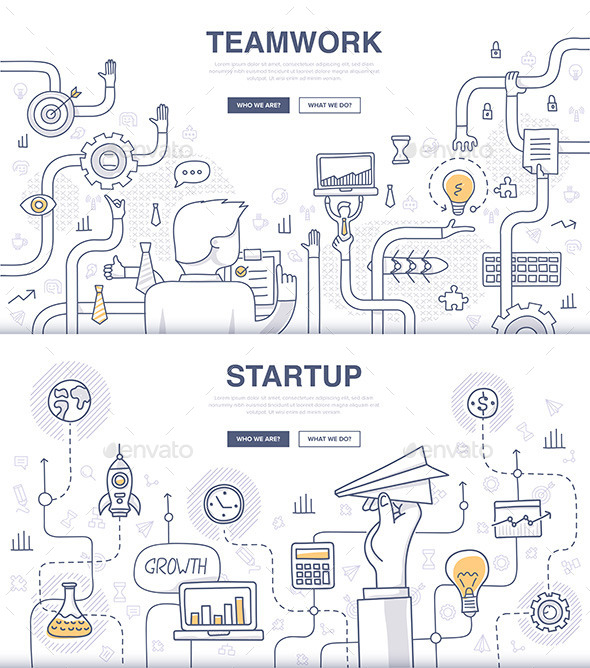 GraphicRiver Startup and Teamwork Doodle Concepts 11557739 GraphicRiver Startup and Teamwork Doodle Concepts 11557739