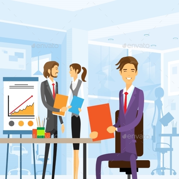 GraphicRiver Business People Working Sitting At Office 11557875 GraphicRiver Business People Working Sitting At Office 11557875