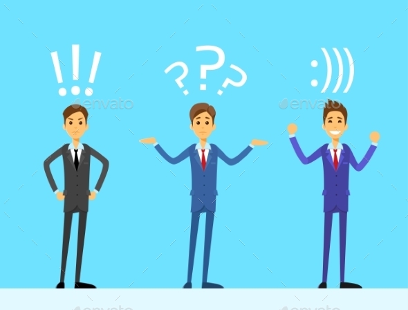 GraphicRiver Business Man Emotions Set With Exclamation 11557961 GraphicRiver Business Man Emotions Set With Exclamation 11557961