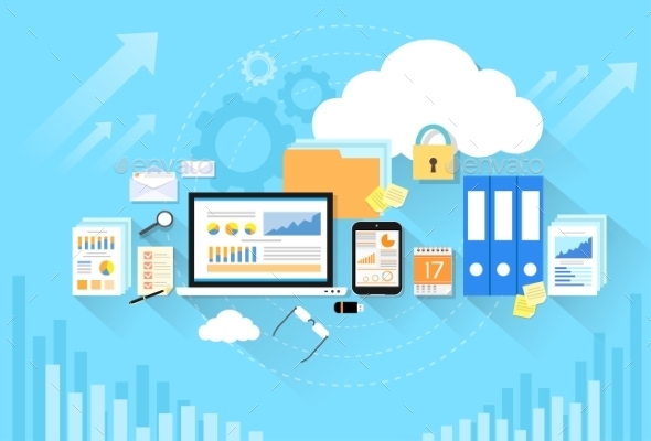 GraphicRiver Computer Device Data Cloud Storage Security Flat 11557982 GraphicRiver Computer Device Data Cloud Storage Security Flat 11557982