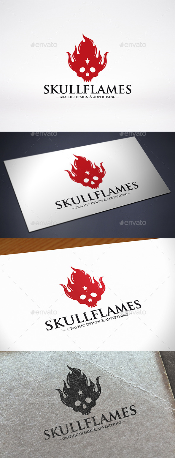 Skull Fire Logo Template