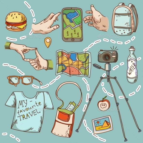 GraphicRiver Travel And Tourism Icon Things For Travelling 11559353 GraphicRiver Travel And Tourism Icon Things For Travelling 11559353