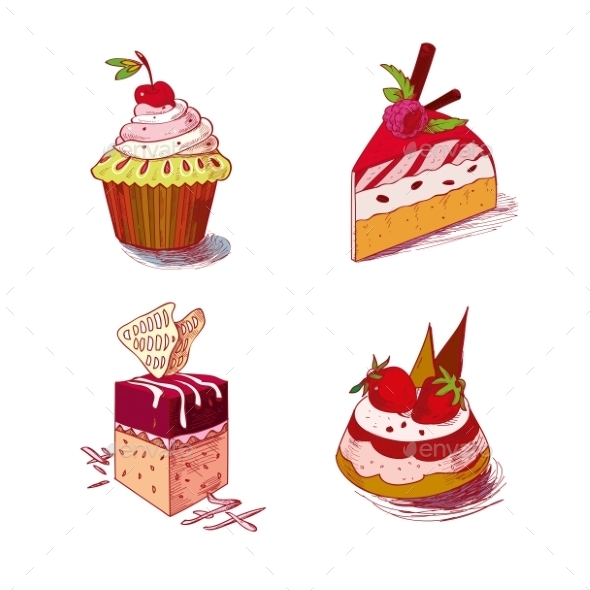 GraphicRiver Hand Drawn Confections Dessert Pastry Bakery 11560518 GraphicRiver Hand Drawn Confections Dessert Pastry Bakery 11560518