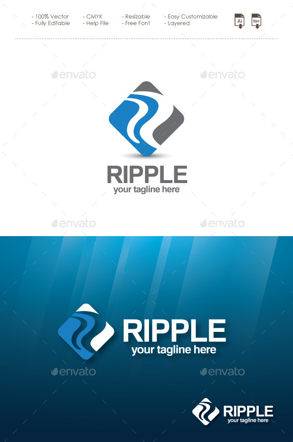 GraphicRiver Ripple Letter R Logo 11560926 GraphicRiver Ripple Letter R Logo 11560926