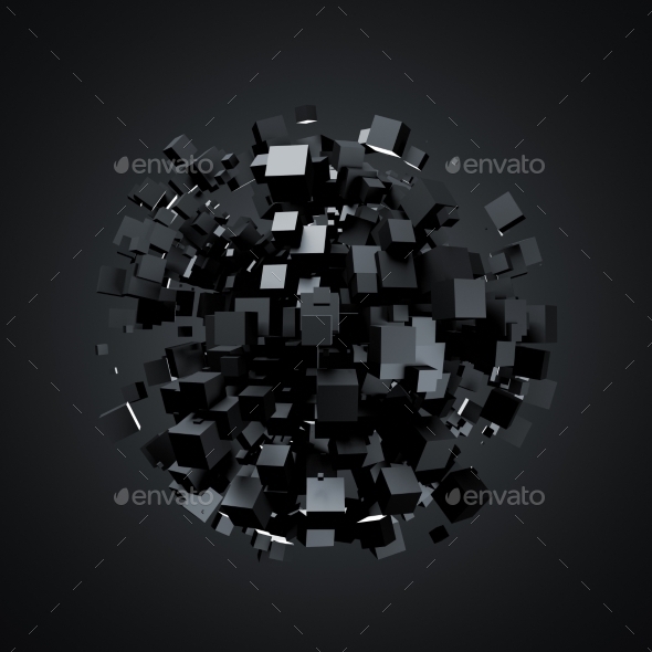 GraphicRiver Abstract 3D Rendering Of Black Cubes 11560993 GraphicRiver Abstract 3D Rendering Of Black Cubes 11560993