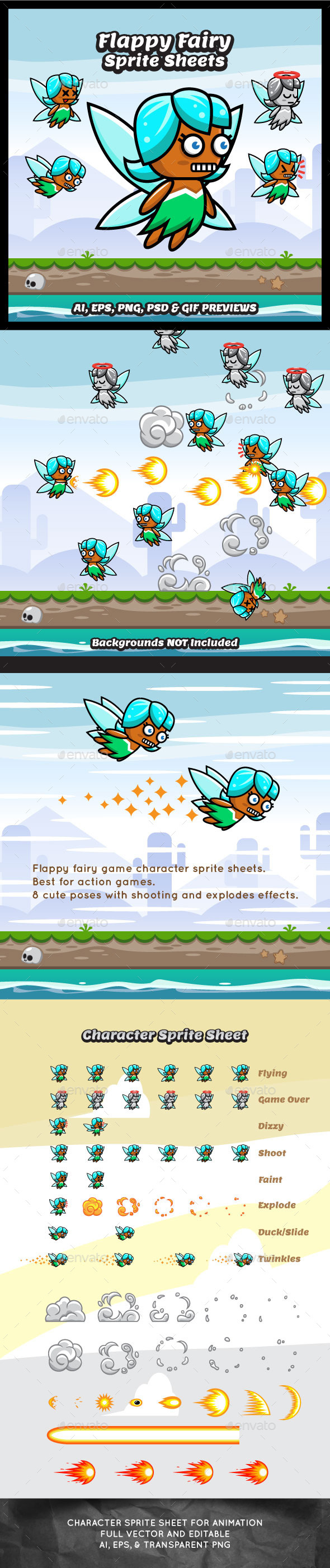 GraphicRiver Flappy Fairy Game Character Sprite Sheets 11561459 GraphicRiver Flappy Fairy Game Character Sprite Sheets 11561459