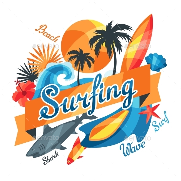 GraphicRiver Background With Surfing Design Elements 11561815 GraphicRiver Background With Surfing Design Elements 11561815