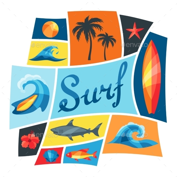 GraphicRiver Background With Surfing Design Elements 11561817 GraphicRiver Background With Surfing Design Elements 11561817