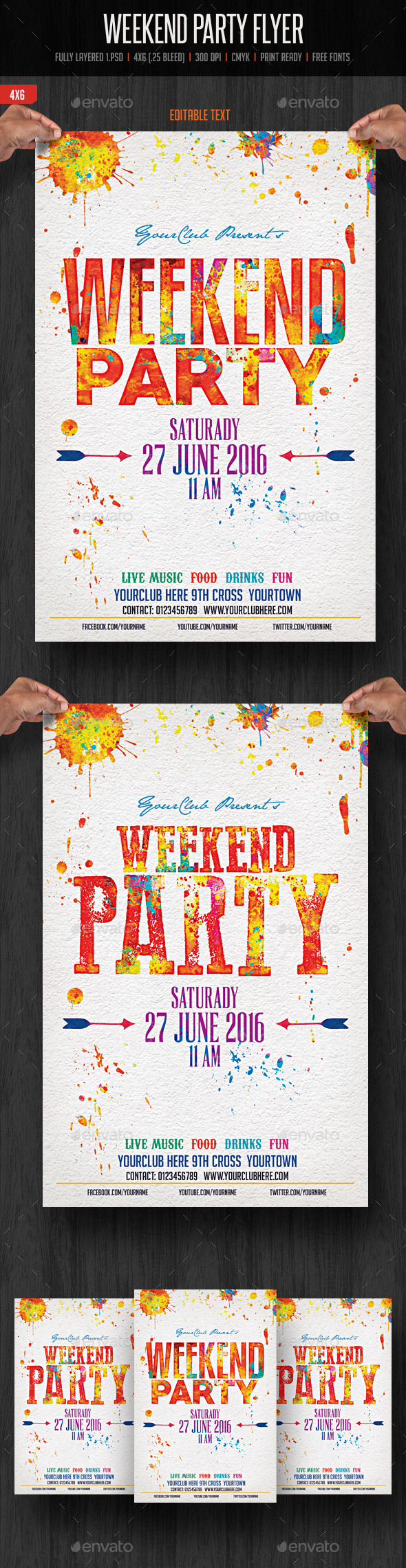 GraphicRiver Weekend Party Flyer 11561925 GraphicRiver Weekend Party Flyer 11561925