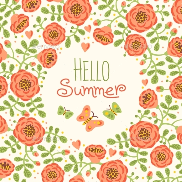 GraphicRiver Season Card Hello Summer 11562134 GraphicRiver Season Card Hello Summer 11562134
