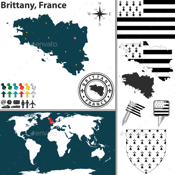 GraphicRiver Map of Brittany France 11562714 GraphicRiver Map of Brittany France 11562714