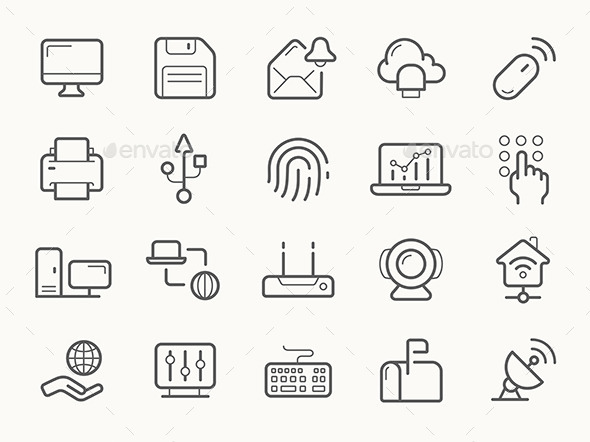 GraphicRiver Network Communication And Electronics Line Icons 11562881 GraphicRiver Network Communication And Electronics Line Icons 11562881