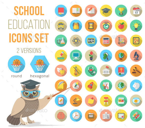 GraphicRiver Flat School Subjects Icons with Long Shadows 11564149 GraphicRiver Flat School Subjects Icons with Long Shadows 11564149