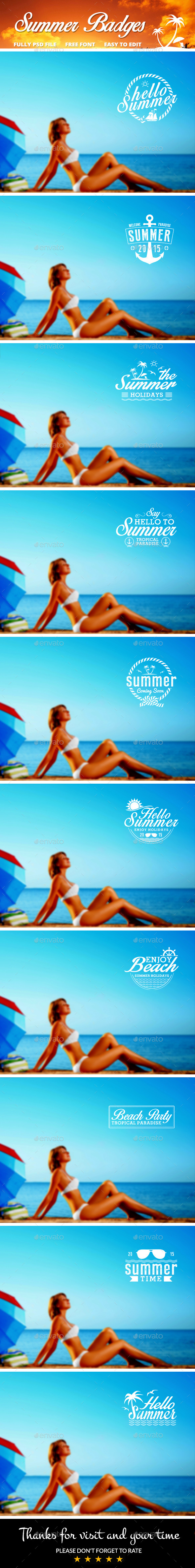 GraphicRiver Summer Badges 11564332 GraphicRiver Summer Badges 11564332