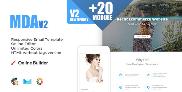 Mda - Modern Email Template + Online Access