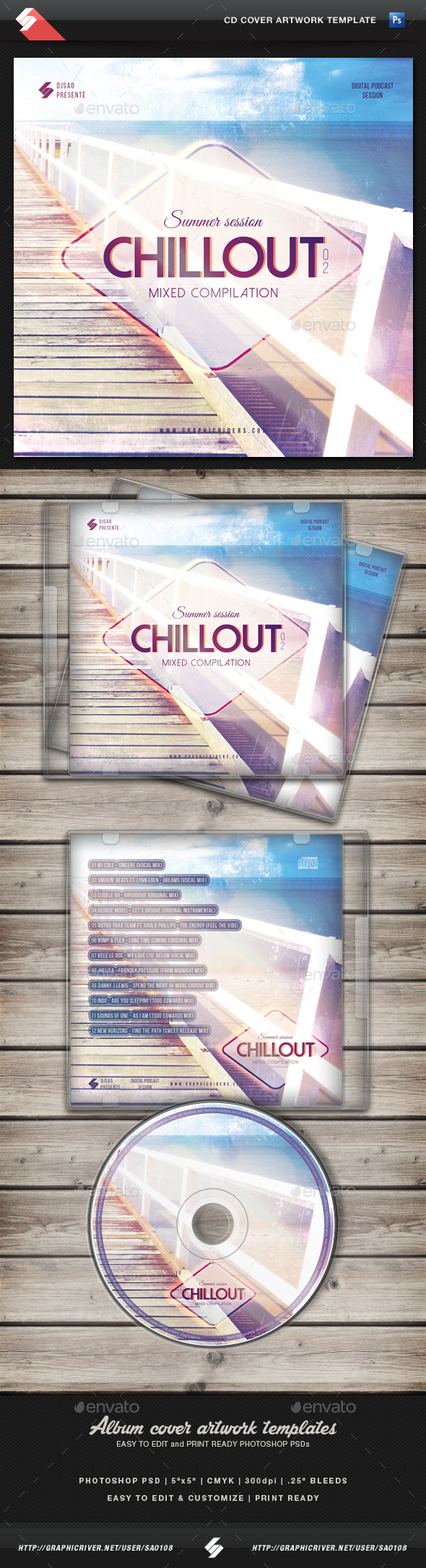 GraphicRiver Summer Chillout Vol.2 CD Cover Template 11564385 GraphicRiver Summer Chillout Vol.2 CD Cover Template 11564385