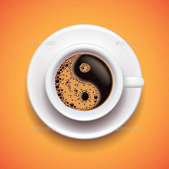 GraphicRiver Yin-Yang Coffee Cup 11565081 GraphicRiver Yin-Yang Coffee Cup 11565081