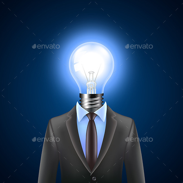 GraphicRiver Lamp-Head Businessman Idea Concept 11565086 GraphicRiver Lamp-Head Businessman Idea Concept 11565086