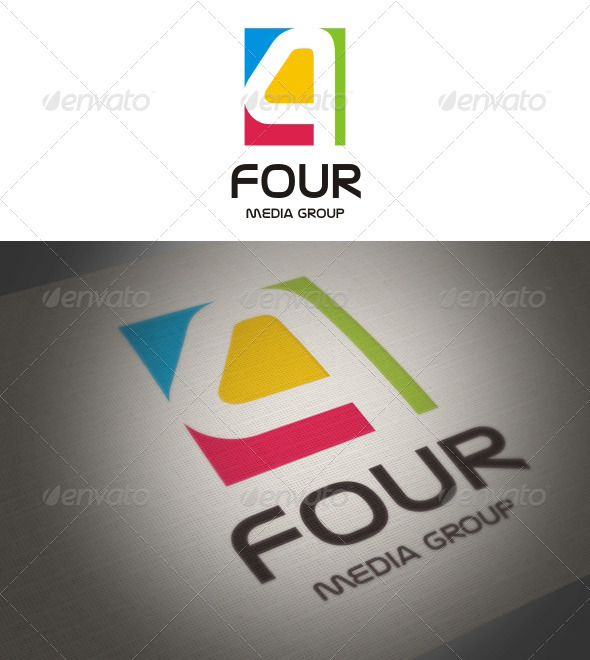 Four - Media Group - Numbers Logo Templates