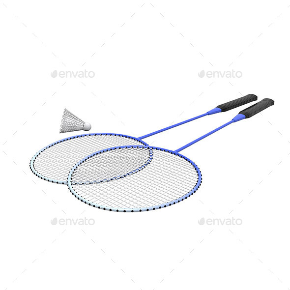 GraphicRiver Badminton Rackets and Shuttlecock Isolated 11565605 GraphicRiver Badminton Rackets and Shuttlecock Isolated 11565605