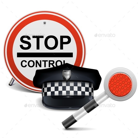 GraphicRiver Police Cap with Sign and Baton 11566003 GraphicRiver Police Cap with Sign and Baton 11566003