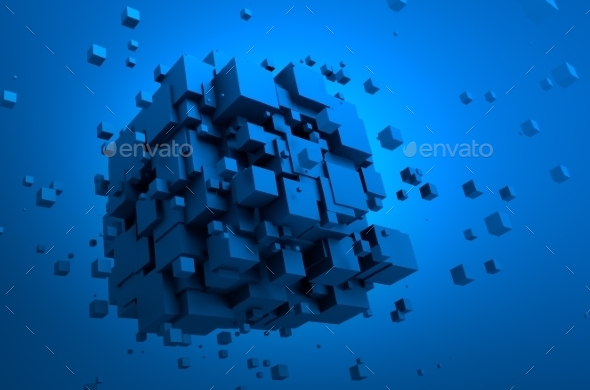 GraphicRiver Abstract 3D Rendering Of Flying Cubes 11566608 GraphicRiver Abstract 3D Rendering Of Flying Cubes 11566608
