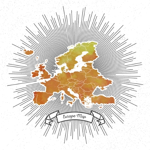 GraphicRiver Europe Map with Vintage Style Star Burst 11566623 GraphicRiver Europe Map with Vintage Style Star Burst 11566623
