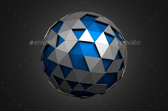 GraphicRiver Low Poly Blue Sphere With Chaotic Structure 11566680 GraphicRiver Low Poly Blue Sphere With Chaotic Structure 11566680