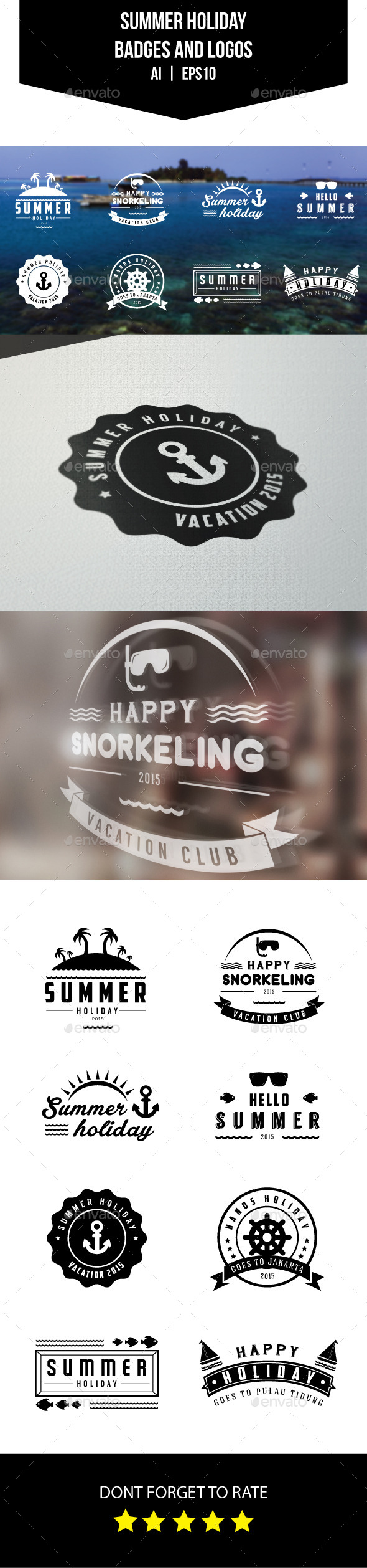 GraphicRiver Summer Holiday Badges and Logos 11569393 GraphicRiver Summer Holiday Badges and Logos 11569393