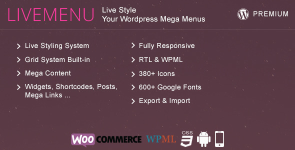 CodeCanyon Livemenu Live Style Your Wordpress Mega Menu 11571634 CodeCanyon Livemenu Live Style Your Wordpress Mega Menu 11571634