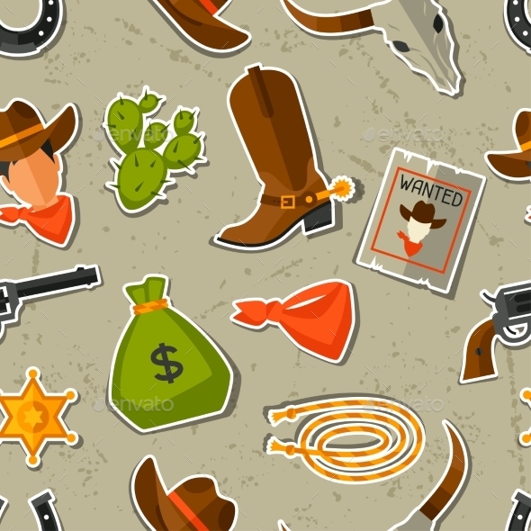 GraphicRiver Wild West Seamless Pattern with Cowboy Objects 11577148 GraphicRiver Wild West Seamless Pattern with Cowboy Objects 11577148