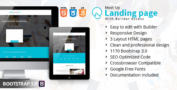 Meet Up Landing Page With Builder Access