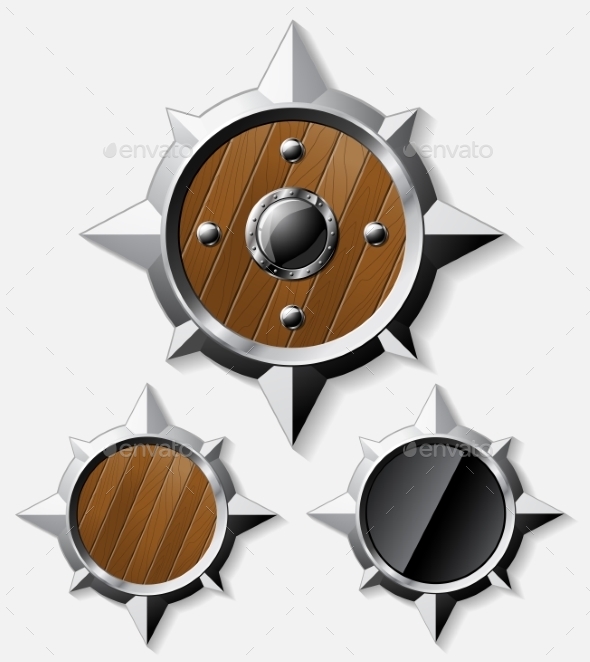 GraphicRiver Shields from Steel and Wood 11578611 GraphicRiver Shields from Steel and Wood 11578611