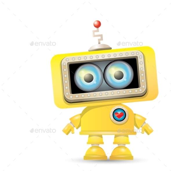 GraphicRiver Cartoon Robot Isolated On White 11580358 GraphicRiver Cartoon Robot Isolated On White 11580358