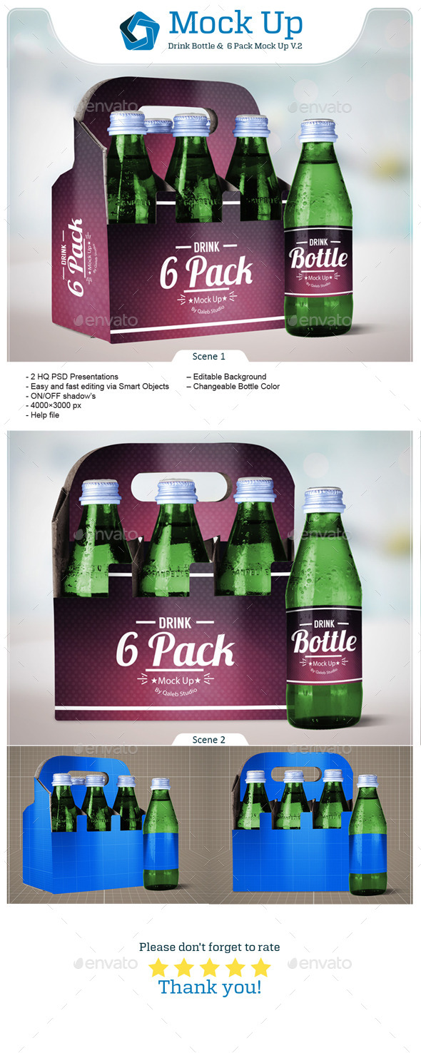GraphicRiver Drink Bottle & 6 Pack Mock Up V.2 11580440 GraphicRiver Drink Bottle & 6 Pack Mock Up V.2 11580440