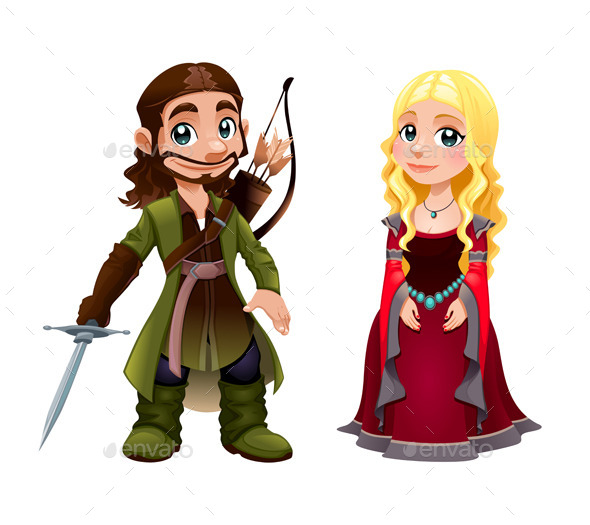 GraphicRiver Medieval Couple Knight and Princess 11580895 GraphicRiver Medieval Couple Knight and Princess 11580895