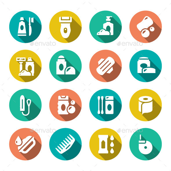 GraphicRiver Set Flat Icons of Hygiene 11582332 GraphicRiver Set Flat Icons of Hygiene 11582332