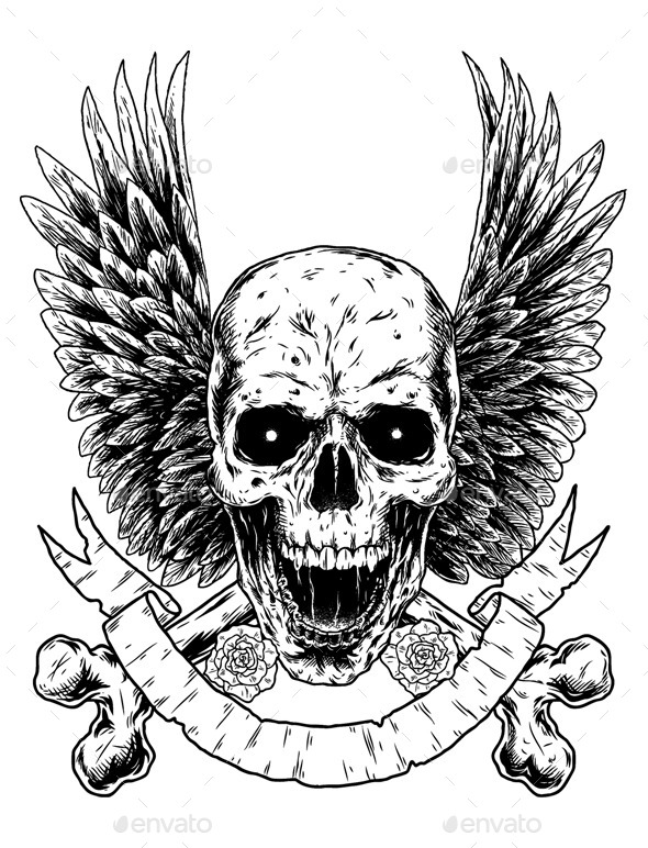 GraphicRiver Skull Crossbones with Wings 11582452 GraphicRiver Skull Crossbones with Wings 11582452