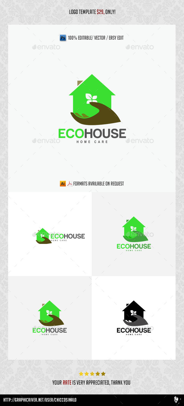 GraphicRiver Eco House Logo Template 11582644 GraphicRiver Eco House Logo Template 11582644